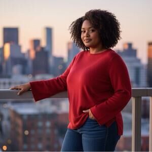 Neiman Marcus NWT Cashmere Sweater Red Maroon Pullover